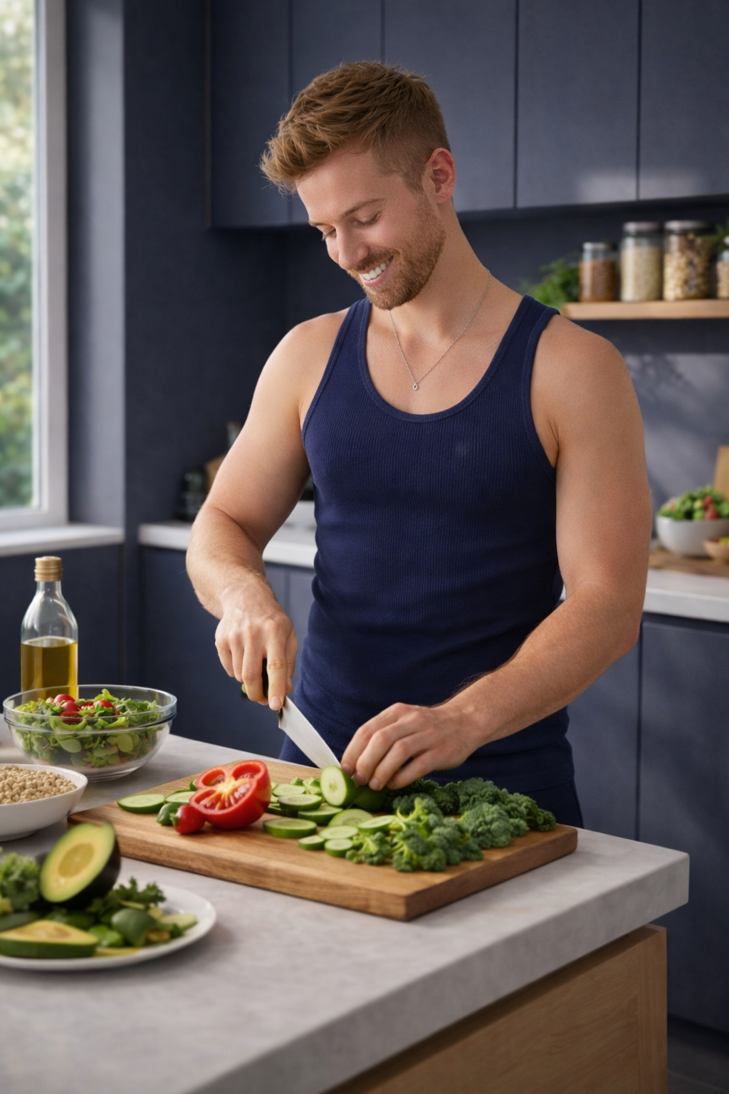 Woman preparing healthy food